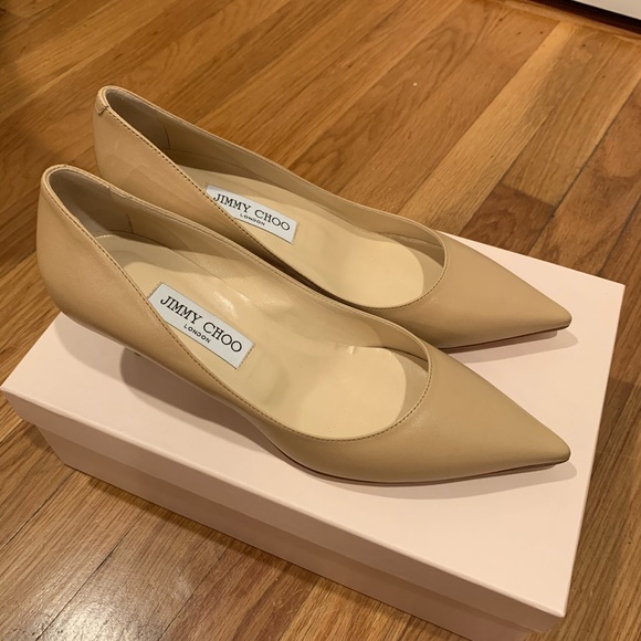 Jimmy Choo Nude Kid Leather Pumps (247AZA) - Picture 4 of 6